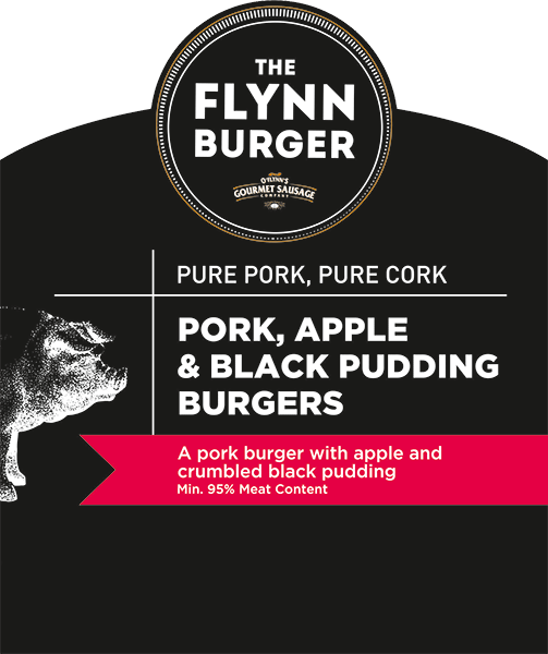 Pork, Apple & Black Pudding Burger Label