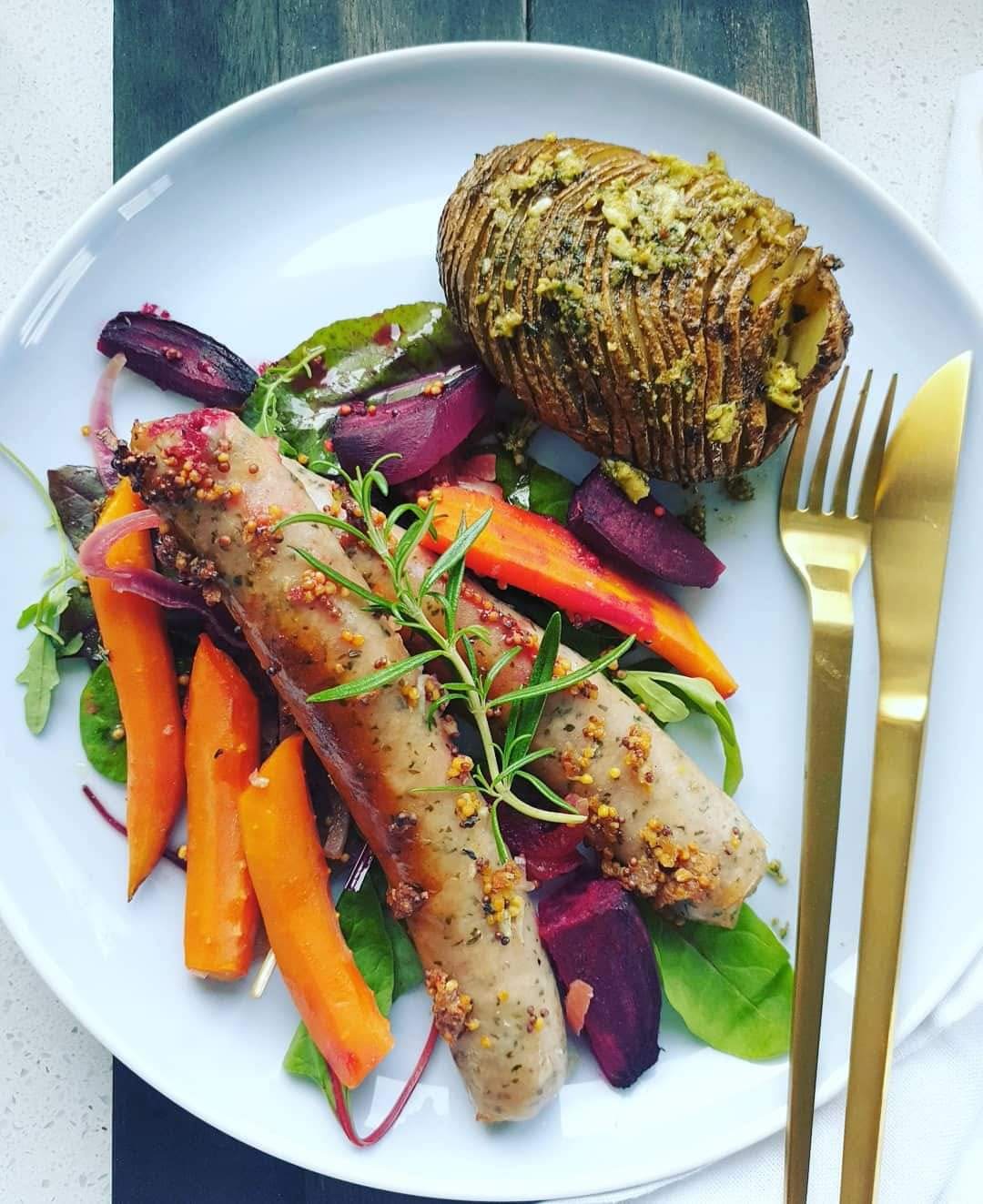 Oven Baked Garlic and Herb Sausages O'Flynn's Gourmet Sausages